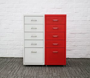 Design moderne meubles de maison en métal en acier inoxydable 5 <span class=keywords><strong>tiroir</strong></span> helmer armoire avec roulettes - Product Image 3