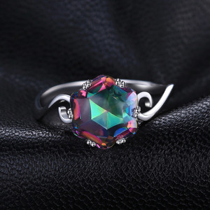 Fire Mystic Topaz Ring Jewelry Ring Rainbow 925 Sterling Silver Solid Jewelry Palace 3.2ct Anillos <span class=keywords><strong>de</strong></span> piedras preciosas Zircon Claw Setting - Product Image 3