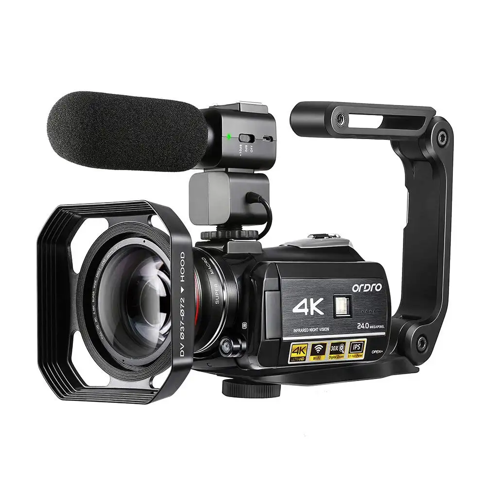 Ordro AC3 4K Vloging กล้องวิดีโอมืออาชีพสำหรับการบันทึก Youtuber