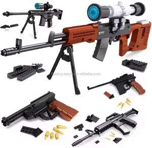 Ausini 군사 기술 시리즈 SVD 저격 소총 1:1 모델 빌딩 블록 세트 클래식 총 교육 완구 어린이를위한
