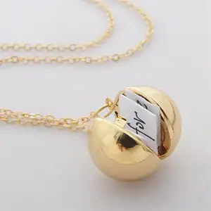 Neue design Geheime Botschaft Gold Silber Ball Medaillon Halskette anhänger Freundschaft Beste Freund BFF foto medaillon halskette