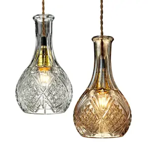 Frosted Bottle Smoked Glass Light Fixture Antique Glass ChandelierとLuxury Lamp Shade