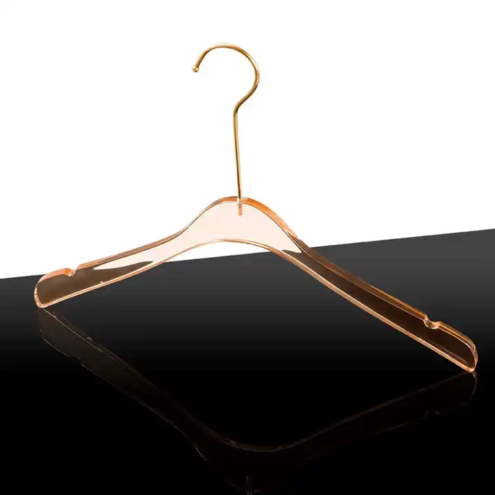 Luxury clear Acrylic Transparent Clothes hanger with clear plastic