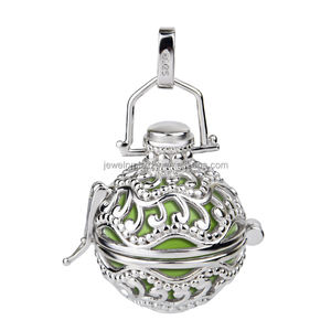 OEM/ODM Personnalisé Argent Sterling 925 Boules de Rhodium Style Vintage Mexicain Bolas Cage Pendentif Cadeau Pendentifs Charmes - Product Image 4