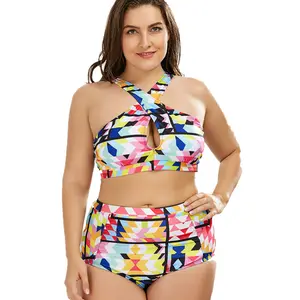 Sexy Sling Bikini Costumi Da Bagno per le Donne Grasse Commercio All'ingrosso Plus Size Abbigliamento Sportivo A Buon Mercato Prezzo Su Misura Adulti Immagine 50 Set