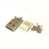 Conector macho de soldadura USB 2,0 A, conector macho