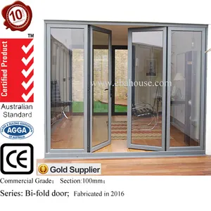 Portes pliantes en aluminium, fenêtres à double face de qualité commerciale AS2047 & AWA & rain, standard australie