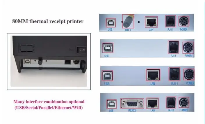 80mm Desktop Pos Thermal Printer Thermal Receipt Printer For Retail Shop Use.