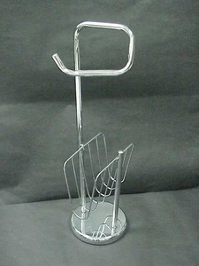 Porte-magazines à base ronde, en acier inoxydable, support pour rouleau de papier toilette - Product Image 3