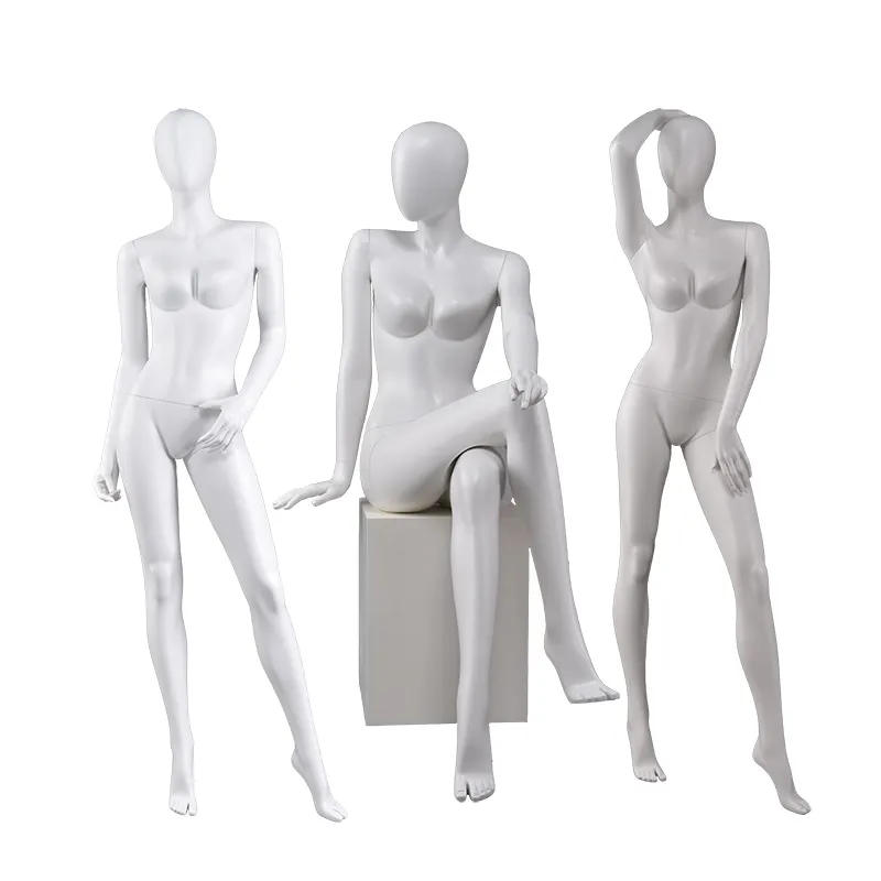 Dekorative abstrakte weiße Glasfaser kurvige Dame verwendet billige Ganzkörper weibliche Schaufenster puppe zum Verkauf
