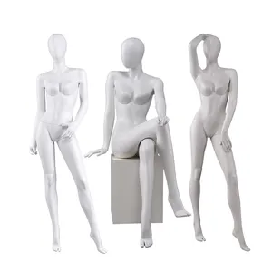 Decoratieve Abstracte Witte Glasvezel Bochtige Dame Gebruikt Goedkope Full Body Vrouwelijke Mannequin Voor Verkoop
