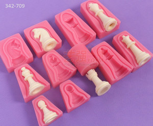 Moule en silicone à fleurs fondant, moule en 3d pour échecs internationaux, en silicone - Product Image 1