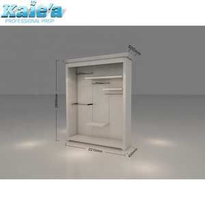 Design moderno da parete in legno di abbigliamento maschile appeso display abbigliamento e negozio di abbigliamento armadio - Product Image 4