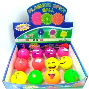 KEHUI vendita diretta in fabbrica Anti Stress Smile Bounce Ball LED Light TPR materiale sorridente palle giocattolo felici