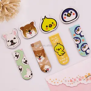 Kustom desain satu Set Kawaii Lucu kartun boy Bookmark Magnetik Buku Penanda Halaman Sekolah Alat Tulis Perlengkapan Kantor Mahasiswa