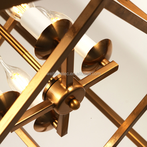 Đèn chùm kiểu cổ điển 4 bóng đèn nến, đèn thả lớn, đèn trần sắt, màu đồng dầu, đèn chùm hành lang - Product Image 5