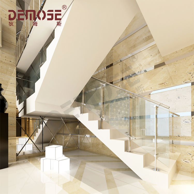 Modern Elegant Glass Stair Railing for Villas | Stylish Safety Guard ...