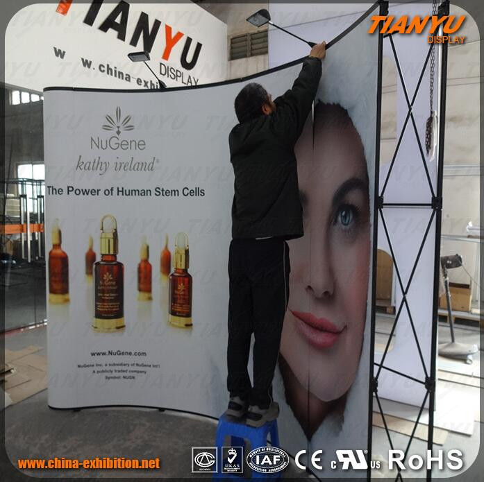 2019 Portable Stand D'exposition Design Incurvé de toile de Fond de Cabine