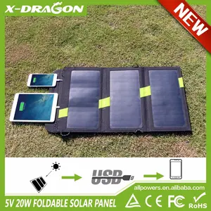 X-Dragón 5 V 20 W Cargador Solar de Carga para el Teléfono Móvil Tabletas, puertos dobles del USB cargador solar de salida.