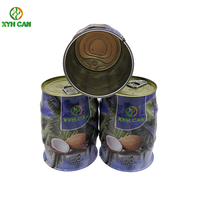 Canettes pour huile de noix de coco, rondes, de qualité alimentaire, emballage en étain, faites en chine