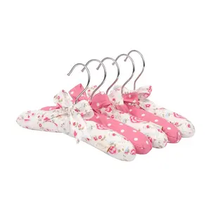 LAVINIA Floral Prism Pink Satin Padded New Born Baby Clothes Hangers
