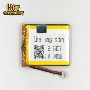 Plugue 2.0-<span class=keywords><strong>3</strong></span> P <span class=keywords><strong>3</strong></span>.7 V 754575 704080 3000 mah bateria de Alta potência lipo li-polímero bateria recarregável bateria de lítio - Product Image 2