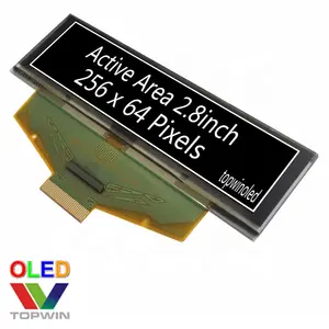 2.8 ''2.8 inç 2.8 inç COF 256x64 çözünürlük 16 gri ölçekler oled ekran modülü UG-5664ASWDF01 ile I2C SPI paralel Arayüzü