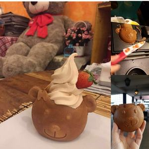 Kreme Orso Waffle Maker Orso A Forma di Bocca Aperta Taiyaki - Product Image 3