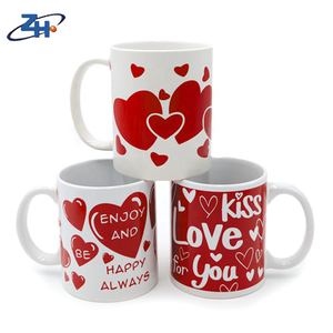Tasses à café souvenir en céramique blanche de la <span class=keywords><strong>Saint</strong></span>-<span class=keywords><strong>Valentin</strong></span> imprimées sur mesure en gros - Product Image 2