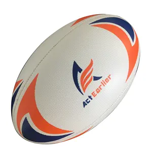 Actearlier Team Sport Training Apparatuur Wit Graan Oppervlak Custom Rugby Bal