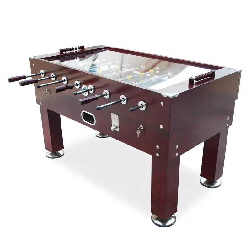 Commerciële Gebruik Muntautomaat Voetbal Tafel Glas Top Tafelvoetbal Arcade Game Machine