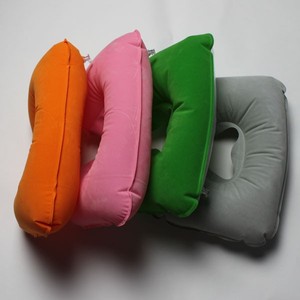 Neck pillow, en forma de u almohada hinchable, custom pvc + pvc flocado inflable travel pillow - Product Image 6
