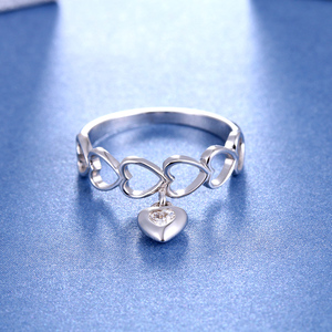 Daochong personnalisé <span class=keywords><strong>populaire</strong></span> européen 925 conceptions de bagues en or en argent sterling pour garçons avec pendentif coeur - Product Image 1