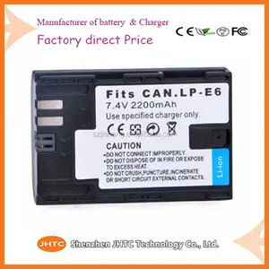 Manufacturer wholesale camera Li-ion rechargeable battery pack for LP-E6