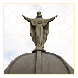 Venta caliente estatua de mármol blanco de tamaño real de <span class=keywords><strong>Jesucristo</strong></span> rezando escultura de estatuilla - Product Image 3