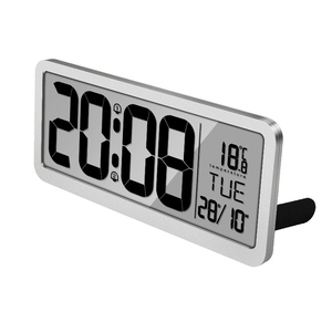 Bán buôn sáng tạo vuông kích thước lớn 24/12 giờ trong nhà <span class=keywords><strong>LCD</strong></span> âm nhạc kỹ thuật số tường đồng hồ báo thức - Product Image 2
