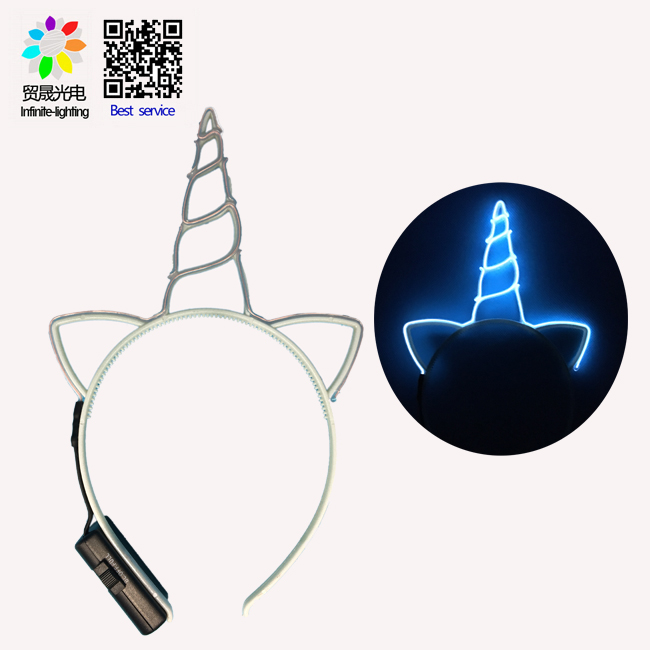 Горячие Единорог вечерние комплект поставки светятся в темноте Женские аксессуары для волос с загорающейся подсветкой Единорог лента для волос