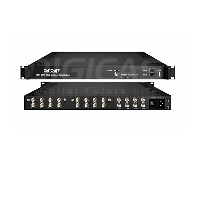 (DMB-2412) цифровой RF спутниковый QAM преобразователь 12 DVB S S2 в DVB C модулятор с 128 IP SPTS MPTS вход
