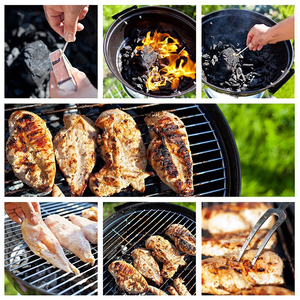 Modern Iron Outdoor <strong>BBQ</strong> Round Portable <strong>Charcoal</strong> <strong>Kettle</strong> Grill Remote Control Trolley for Backyard Camping Picnic Easy Assembly - Product Image 4