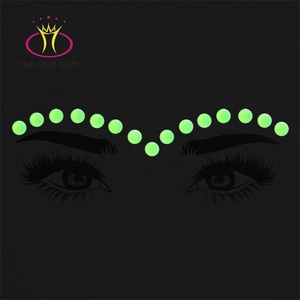 Carnaval Glow in Dark Fluorescent Crystal Stone Sticker Temporary Face Jewels Tattoo pour Glowing Look - Product Image 4