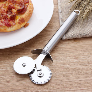 Cortador de <span class=keywords><strong>pizza</strong></span> de acero inoxidable, rueda de doble deslizador de alta calidad - Product Image 2