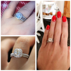 Vendita calda gioielli da donna placcato oro bianco CZ diamante <span class=keywords><strong>tre</strong></span> pezzi <span class=keywords><strong>anello</strong></span> di fidanzamento di nozze set fascia da sposa SR531 - Product Image 2