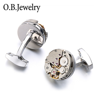 OB Gioielli <span class=keywords><strong>da</strong></span> <span class=keywords><strong>Uomo</strong></span> Movimento Orologio <span class=keywords><strong>Gemelli</strong></span> Di Immobili Steampunk Gear Orologio Meccanismo Oro <span class=keywords><strong>gemelli</strong></span> Per Mens - Product Image 5
