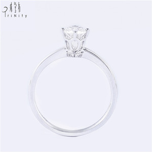 <b>Hot</b> Sale 18K White Gold Rings Jewellery Solitaire Engagement Ring Without Center <b>Stone</b> for Women - Product Image 4