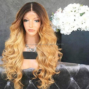 150% Densité de <span class=keywords><strong>Cheveux</strong></span> Humains Avant de Lacet Perruques Pour Les Femmes Noires <span class=keywords><strong>Ombre</strong></span> 1b/27 Blonde Couleur Brésiliens - Product Image 1