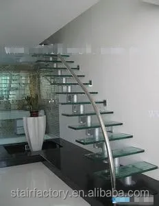 Escada de dedo ajustável, design simples e elegante, pisos de vidro temperado, L-441