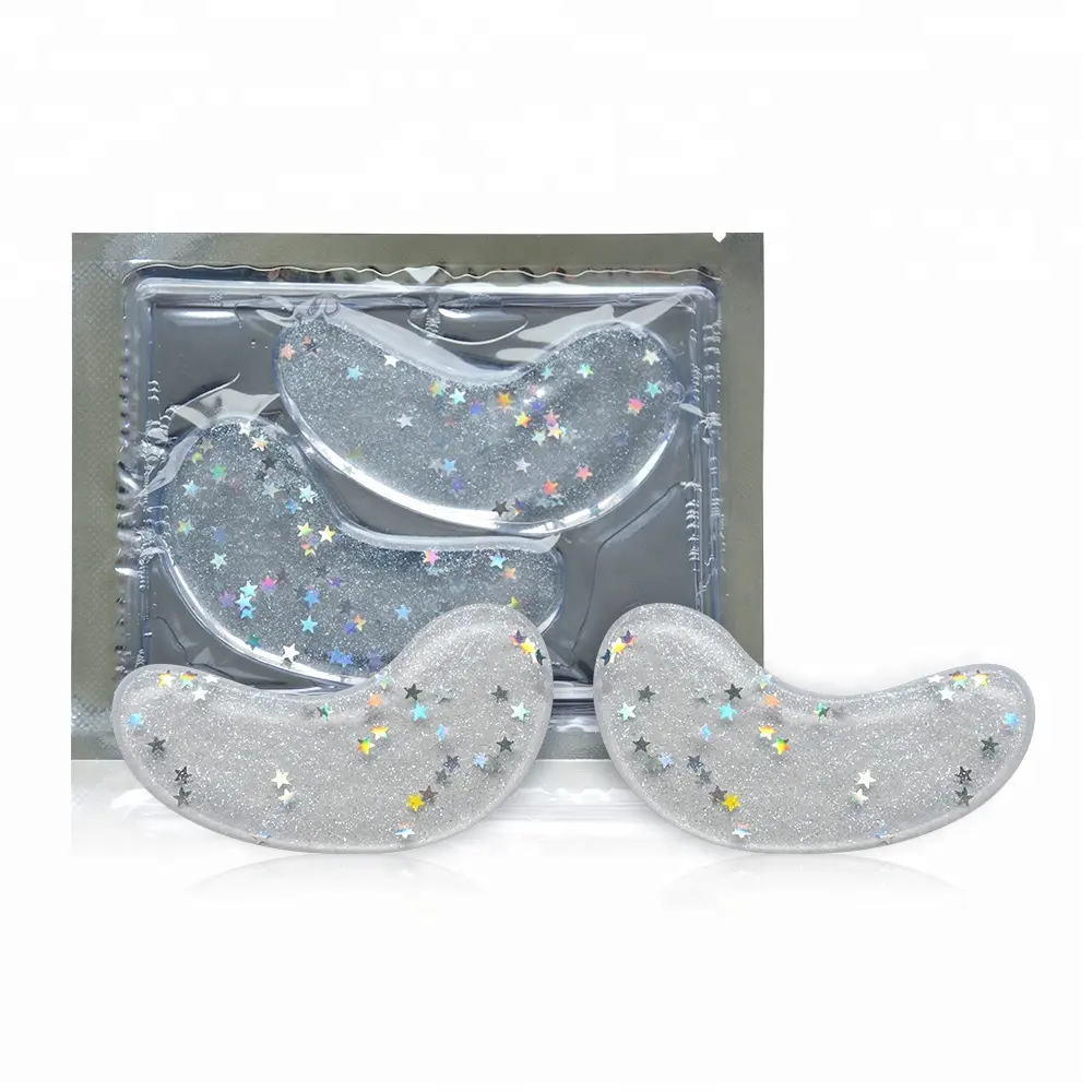 Private Label Glitter Collagen Eye Mask Dark Circle Under Eyes Collagen Eye Patch