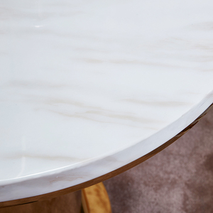 Custom Simple Modern Stainless Steel Frame Designer <strong>White</strong> Coffee <strong>Tables</strong> Furniture Round Marble <strong>End</strong> <strong>Table</strong> - Product Image 2