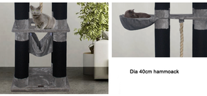 Arbre Chat Grand Xxl Boisสีดําขนาดใหญ่สําหรับแมวแมวเตียงของเล่นฯลฯเฟอร์นิเจอร์Catscer Conde<span class=keywords><strong>คอน</strong></span><span class=keywords><strong>โด</strong></span>ทาวเวอร์พร้อมเปลญวน - Product Image 6