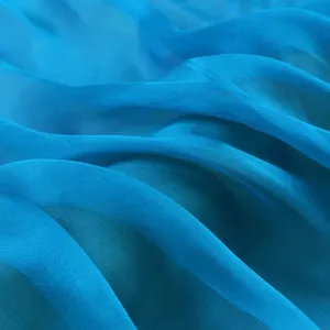 Howmay silk chiffon fabric 5m/m 55"cm 140cm 100% pure silk fabric turquoise blue for scarf dress lining fabric